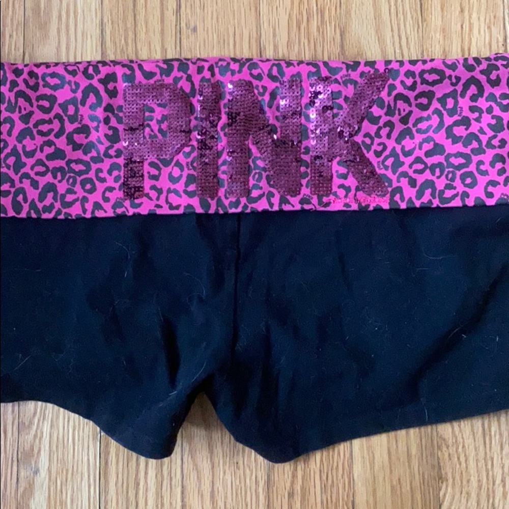 Pink yoga shorts